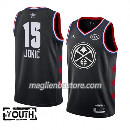 Maglia Denver Nuggets Nikola Jokic 15 2019 All-Star Jordan Brand Nero Swingman - Bambino
